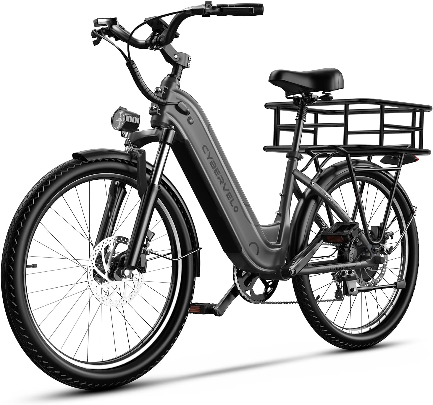 Cybervelo 750W Peak Electric Bike for Adults,up 80 Miles Removable Battery Ebike, 26' Electric E Bike with 7-Speed,Adult Electric Bicycles for Commute Beach Snow Womens/Man All Terrain