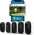 Arlo Essential Security Camera 2K (3rd Gen, 2025 Release) 5 Cam + 6 Months of Secure Plus Plan - Wireless Outdoor Camera, Battery Power, Person Recognition, Package Detection, Animated Preview, White