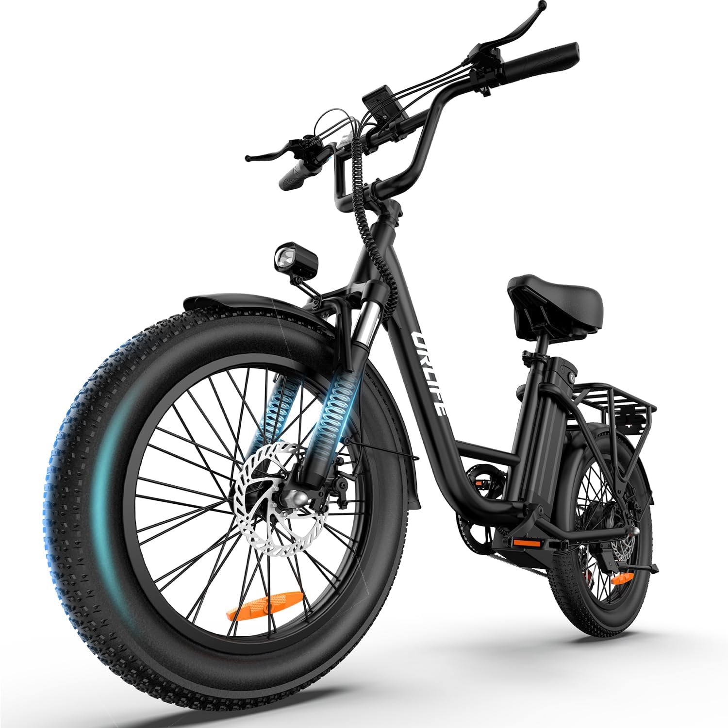 URLIFE 20'*3.0 Fat Tire Electric Bike for Adults, 28MPH 48V, 80-Mile, 7-Speed & Suspension, Adjustable Seat for Adults and Teens, UL 2849