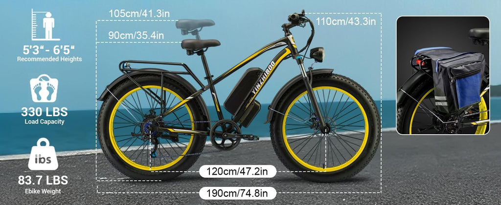 Electric Bike for Adults, 2000W Peak Motor E Bikes, 26' Fat Tire Electric Mountain Bike, 32 MPH Electric Bicycle, 48V 17.5Ah (840Wh) Removable Battery, UL2849 Certified