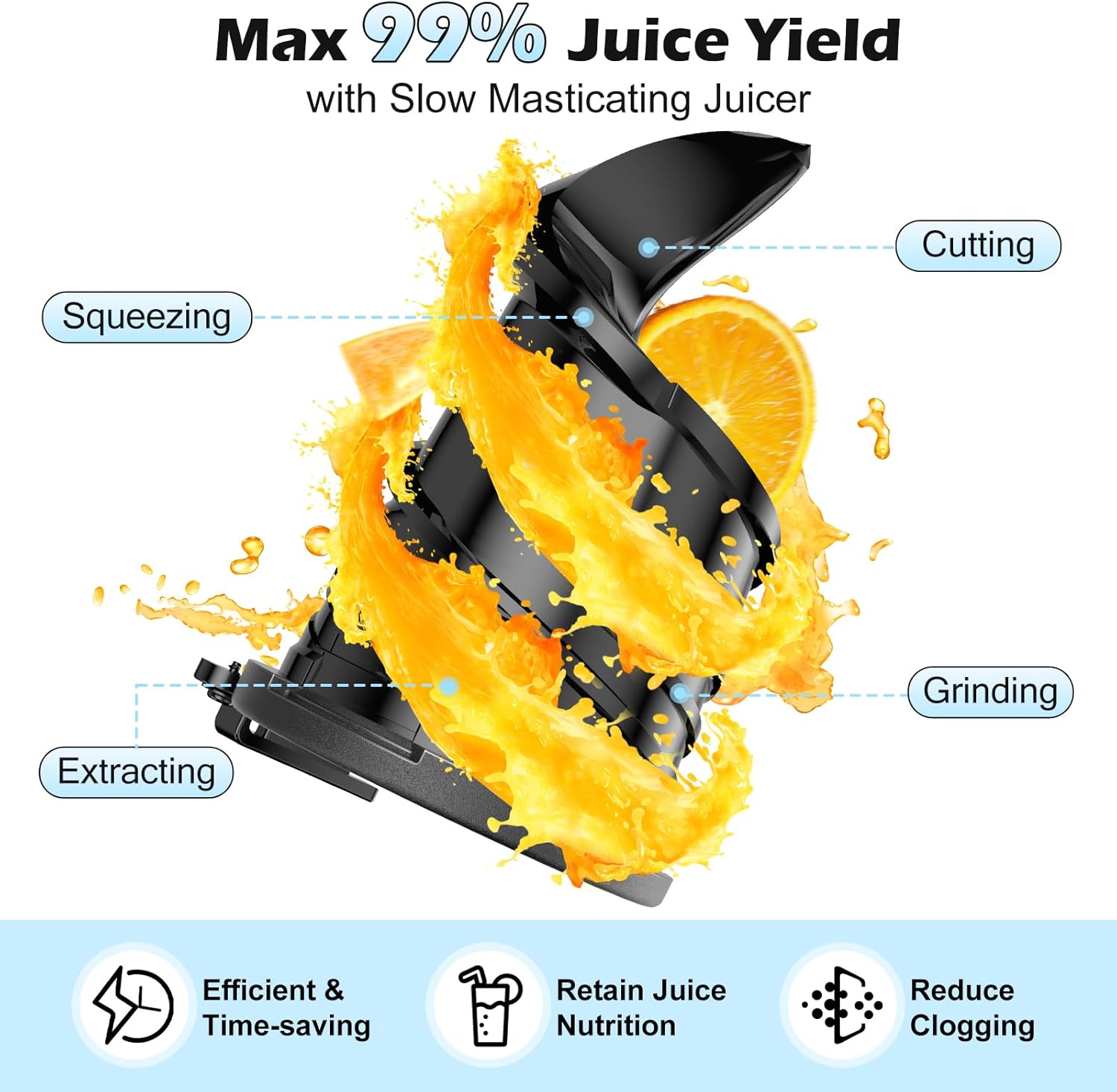 Juicer Machines with 5.8' Large Chute, 2-in-1 Cold Press Juicer for Whole Vegetables Fruits 400W, Masticating juicer Easy to Clean Juice Extractor Machine for Making Nut Mike, Juice, Premium Gray