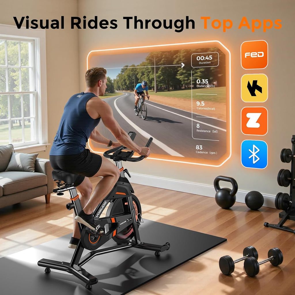 YOSUDA PRO Magnetic Exercise Bike 350 lbs Weight Capacity - Indoor Cycling Bike Stationary with Comfortable Seat Cushion, Silent Belt Drive