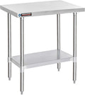 DuraSteel 30x36 Stainless Steel Work Table - NSF Commercial Prep Metal Table - Outdoor Pizza Oven Stand w/Under Shelf - Kitchen Island Laundry Utility Garage Microwave Stand Large Rolling Storage Cart