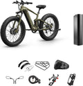 PUCKIPUPPY Dual Motor Electric Bike for Adults 1600W, 48V 20AH Battery with Torque Sensor, Full Suspension, 26' Fat Tire, 28MPH, 80 Mile Range, 8 Speed Mountain Electric Bicycle Golden Retriever Pro