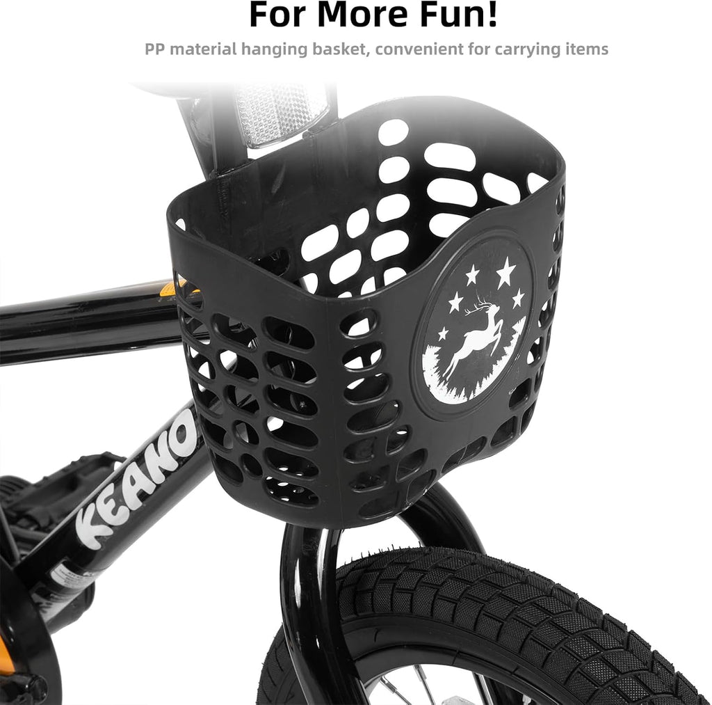 KEANO Cervine 14 16 20 Inch Kids Bike for Boys Girls Ages 3-10 Years, 14 16 Inch Toddler BMX Bikes with Training Wheels and Basket, 20 in Children Bicycles with Kickstand