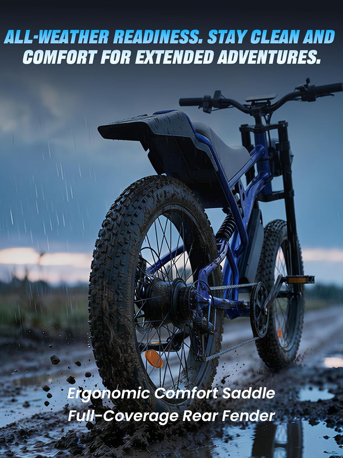 35 MPH Electric Bike for Adults, 3000W Peak Power Electric Motorcycle, 24' Fat Tire Electric Mountain Bike, 48V 20.8Ah Battery, All Terrain Ebike for Mountains, Beach, Snow, Sand
