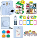 Fujifilm Instax Mini 12 Instant Camera Pastel Blue + Shutter Compatible Carrying Case + Fuji Film Value Pack (20 Sheets) + Shutter Accessories Bundle, Color Filters, Photo Album, Assorted Frames.