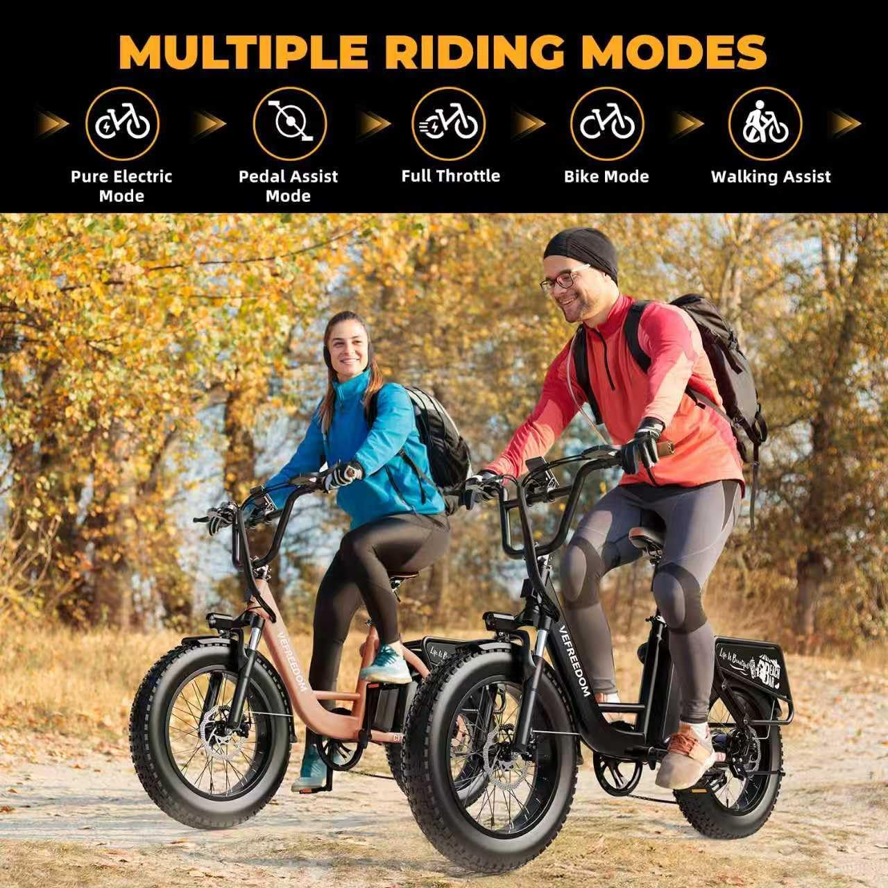 vefreedom Electric Bike for Adults with Peak 1500W Motor, 48V 20Ah Removable Battery Fast Ebike,Max 70Miles,20' x4.0 Fat Tire Commuting Electric Mountain Bike,7-Speed, Step-Thru Bicycle