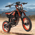 QRONGE X1 Spark Electric Dirt Bike, 4500W Peak&Up to 60 Miles, 50MPH, 60V 28.8Ah Battery E-Bike, 14'/12' Fat Tire Electric Motorcycle for Mountain Off-Road Teens Adults (M)