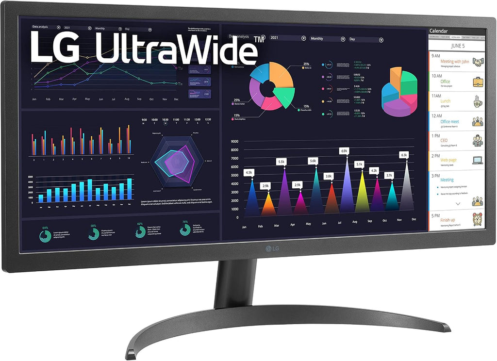 LG UltraWide FHD 26-Inch Computer Monitor 26WQ500-B, IPS with HDR 10 Compatibility and AMD FreeSync, Black