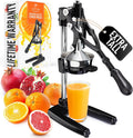 Zulay Kitchen Extra Tall Cast Iron Juicer - Fits Any Glass, Heavy Duty Manual Citrus Juicer with Detachable Strainers for Easy Cleaning, Perfect for Bartenders, Juice Lovers & Health Enthusiasts