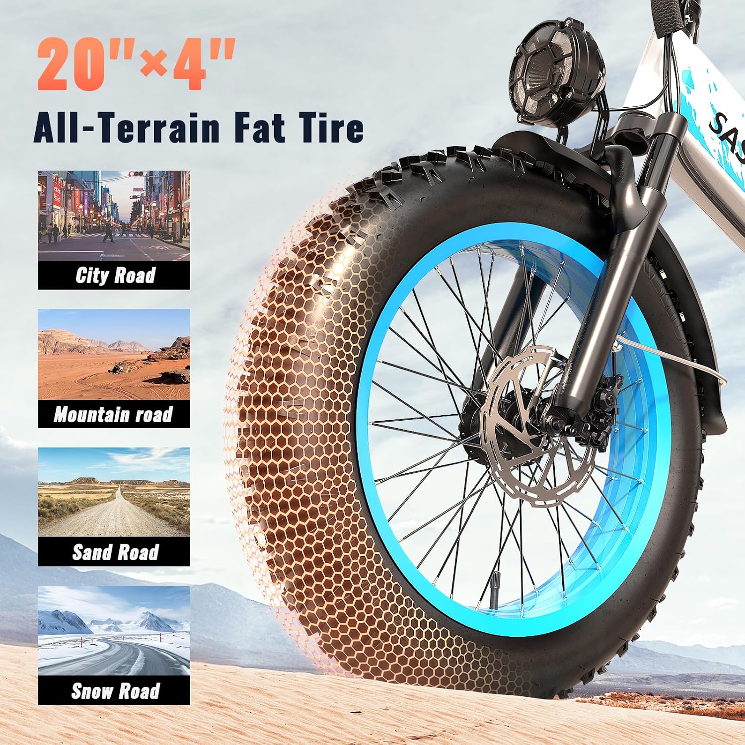 vefreedom 1500W Folding Electric Bike for Adults, 52V 20AH Large Removable Battery E Bike,70 Miles Max Range, 20' x4.0 Fat Tire Ebike, Dual Suspension Commute Electric Mountain Bicycle