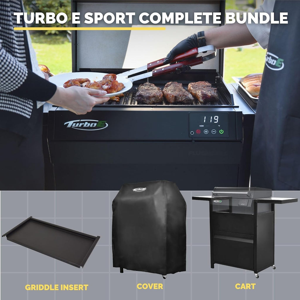 Turbo E Sport Compact Electric Grill, 1700W Infrared, Digital Display with Probe, Apartment Friendly