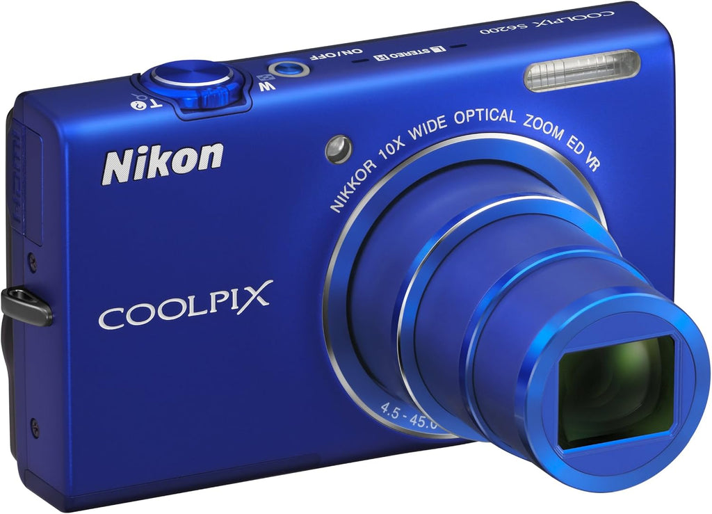 Nikon COOLPIX S6200 16 MP Digital Camera with 10x Optical Zoom NIKKOR ED Glass Lens and HD 720p Video (Blue)