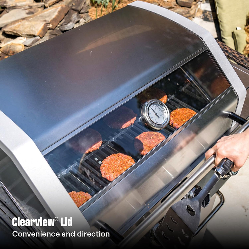 Monument Grills Larger 4-Burner Propane Gas Grills Stainless Steel Cabinet Style with Infrared Side Sear & Side Burners with Stainless Steel Cooking Grids(2 Items)