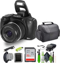 Minolta 64 Mega Pixels Auto Focus Digital Camera with 10x Optical Zoom, 4K Ultra HD Video and Macro Shooting, Bundle with 32 GB Memory Card + Vlogging Tripod + Cleaning kit + More Accessories - Black