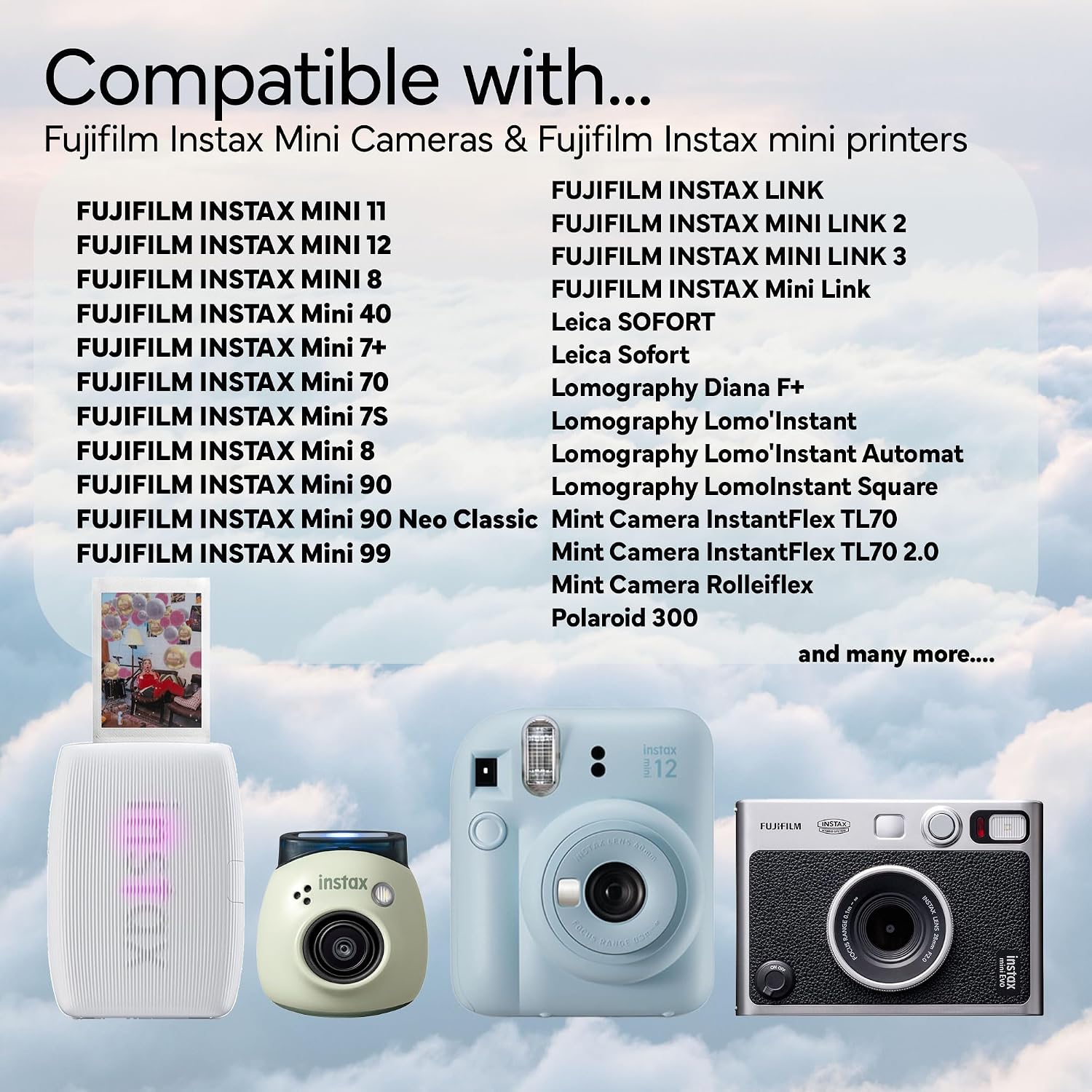 Fujifilm Instax Mini Film for Instant Camera (100 Photo Exposure) Bundle with 6AVE Microfiber Cleaning Cloth