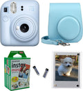 Fujifilm Instax Mini 12 Instant Camera + Pro Design Protective Case & Magnetic Lucite Frames, 20 Sheets (Pastel Blue)