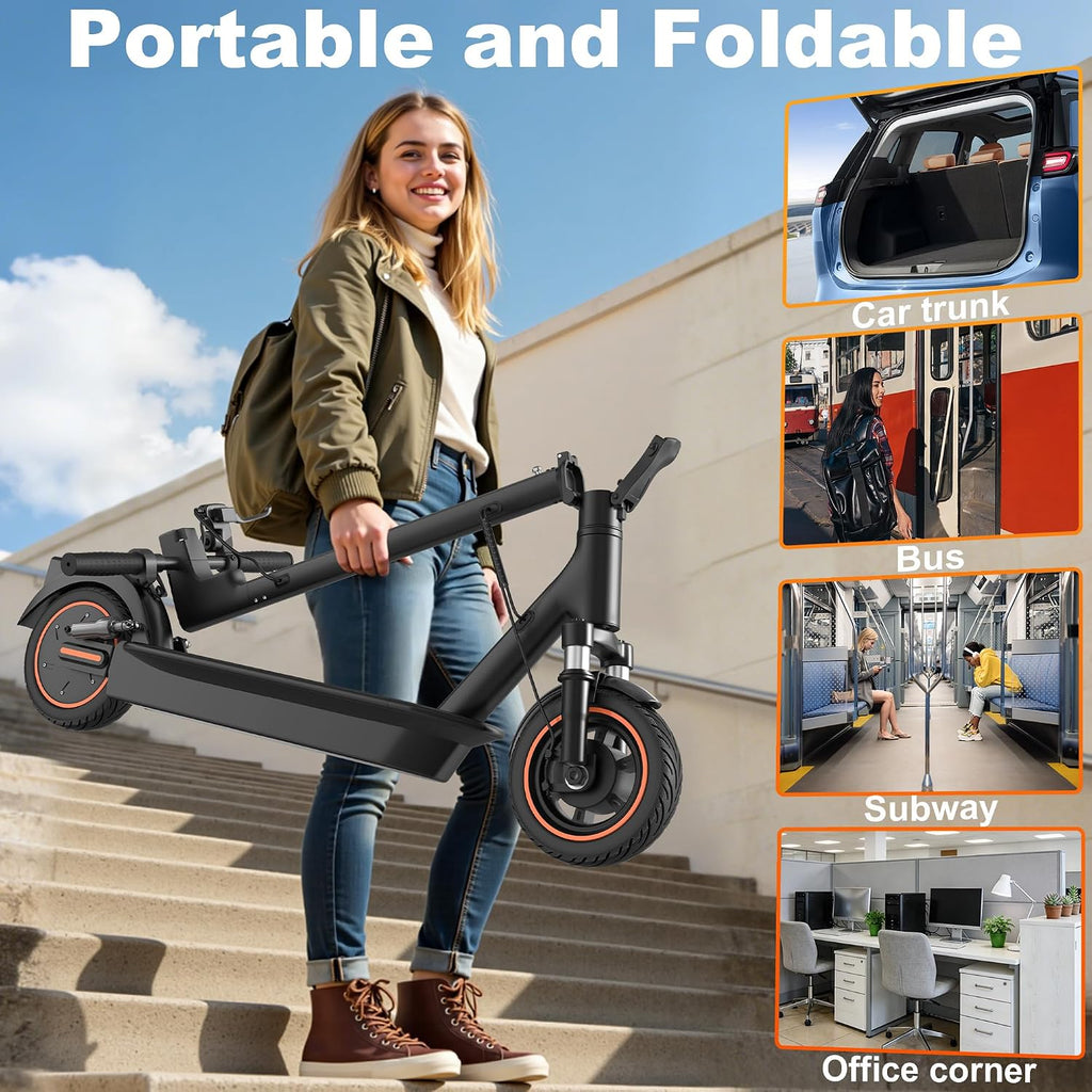 Electric Scooter, 350W-500W Motor, 19 MPH to 22MPH, 15-41 Miles Range, Dual Suspension, Dual Braking, App Control, Foldable Commuter E Scooter for Adults and Teens
