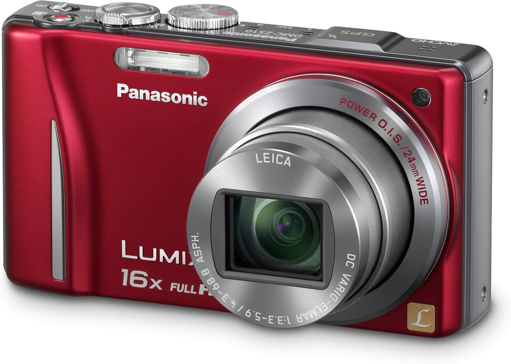 Panasonic Lumix DMC-ZS10 14.1 MP Digital Camera with 16x Wide Angle Optical Image Stabilized Zoom and Built-In GPS Function (Red)