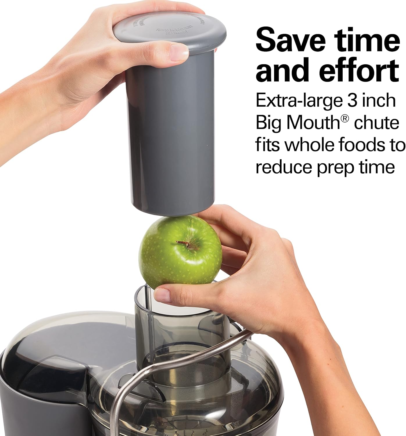 Hamilton Beach Juicer Machine, Centrifugal Extractor, Big Mouth 3' Feed Chute, Easy Clean, 2-Speeds, 40 oz. BPA Free Pitcher, 850 Watt Motor, Silver (67850)