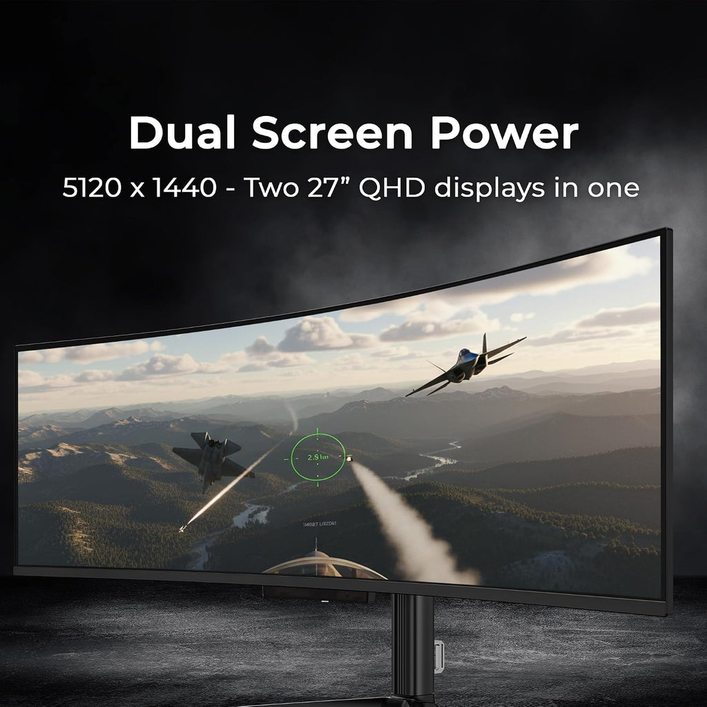 Deco Gear 49' QD-OLED 240Hz Curved Ultrawide Gaming Monitor - 5120×1440 DQHD, 32:9 Dual-QHD Display, 0.03 ms Response, HDR400 True Black, 90W USB-C, KVM, Adaptive Sync, RGB Lighting