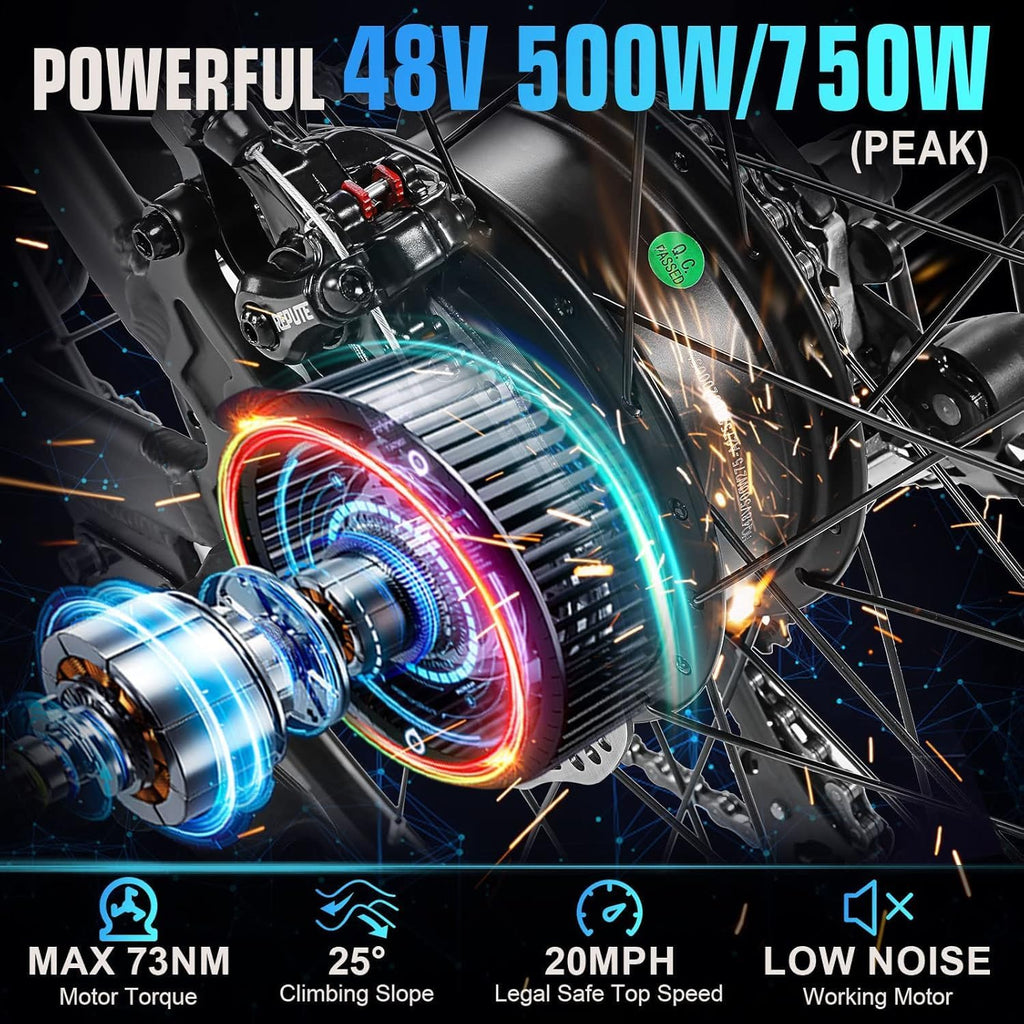 ANCHEER 26/27.5 '' Electric Bike for Adults, Peak 500W/750W Ebike, 3 Hours Fast Charge, 60 Miles Electric Bicycle with 374/499Wh Battery, Electric Mountain Bike with 7/21 Speed