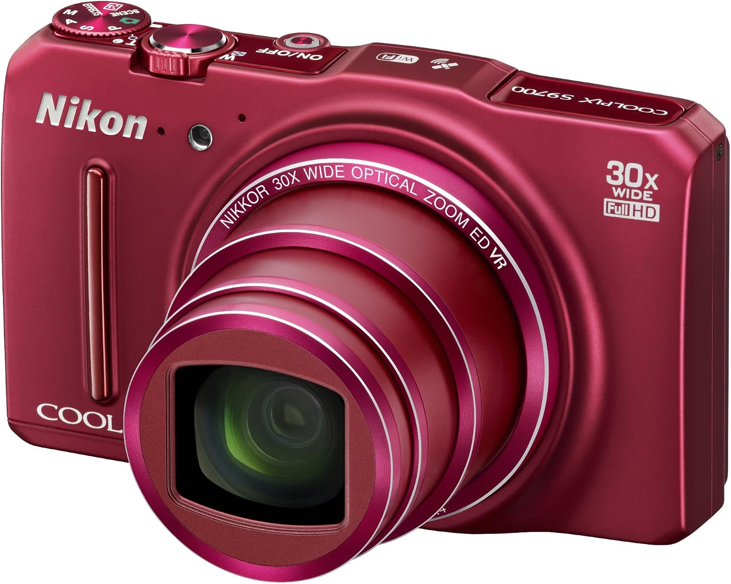 Nikon COOLPIX S9700 Compact Digital Camera - Red (16.0 MP, 30x Zoom) 3.0 inch
