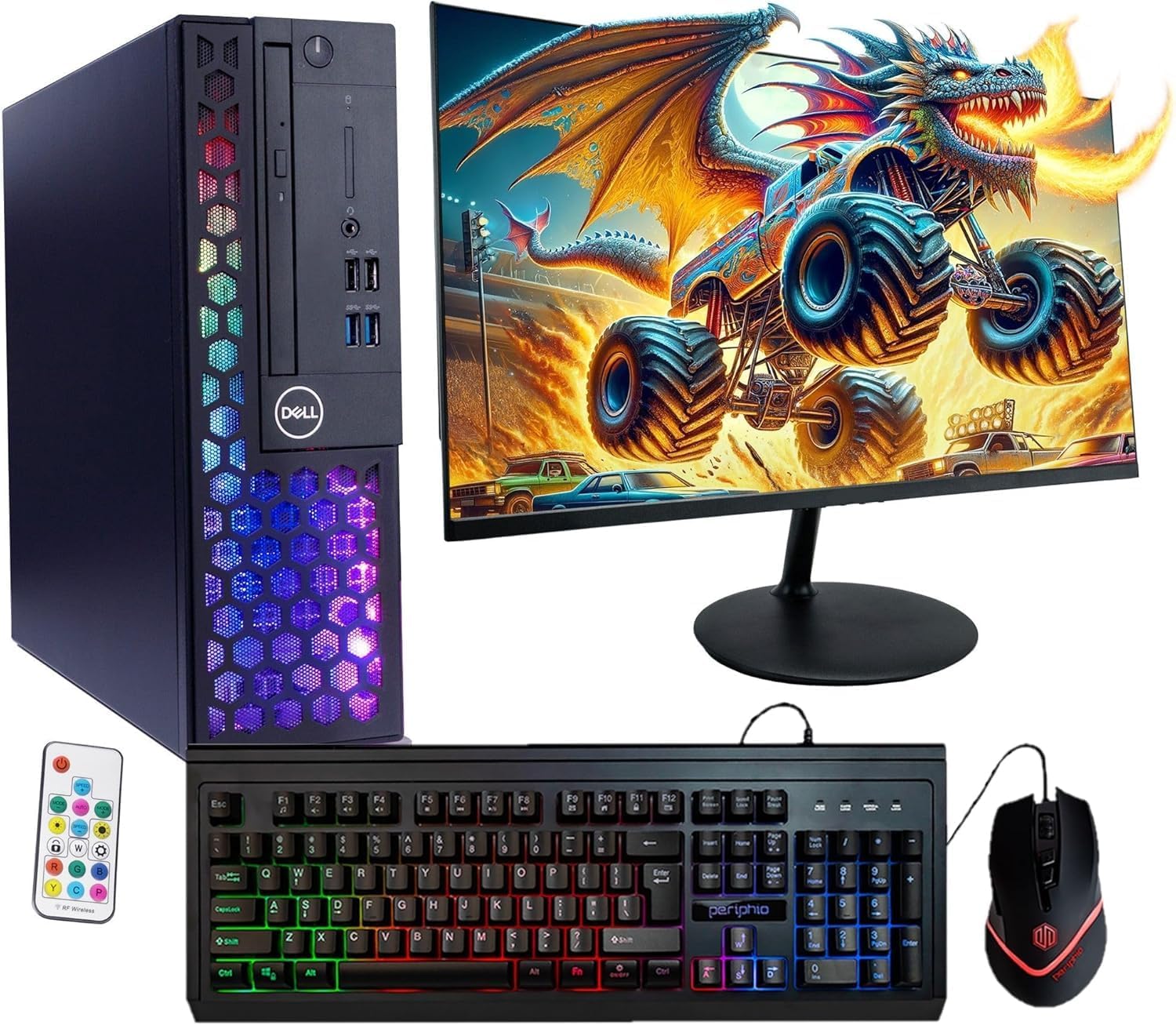 Dell RGB PC Computer | Windows 11 Pro | Ultra Fast Intel i5-8500 | 16GB DDR4 RAM + 500GB SSD | Reburshied 24' Monitor | Internal 5G WiFi + BT (Renewed)
