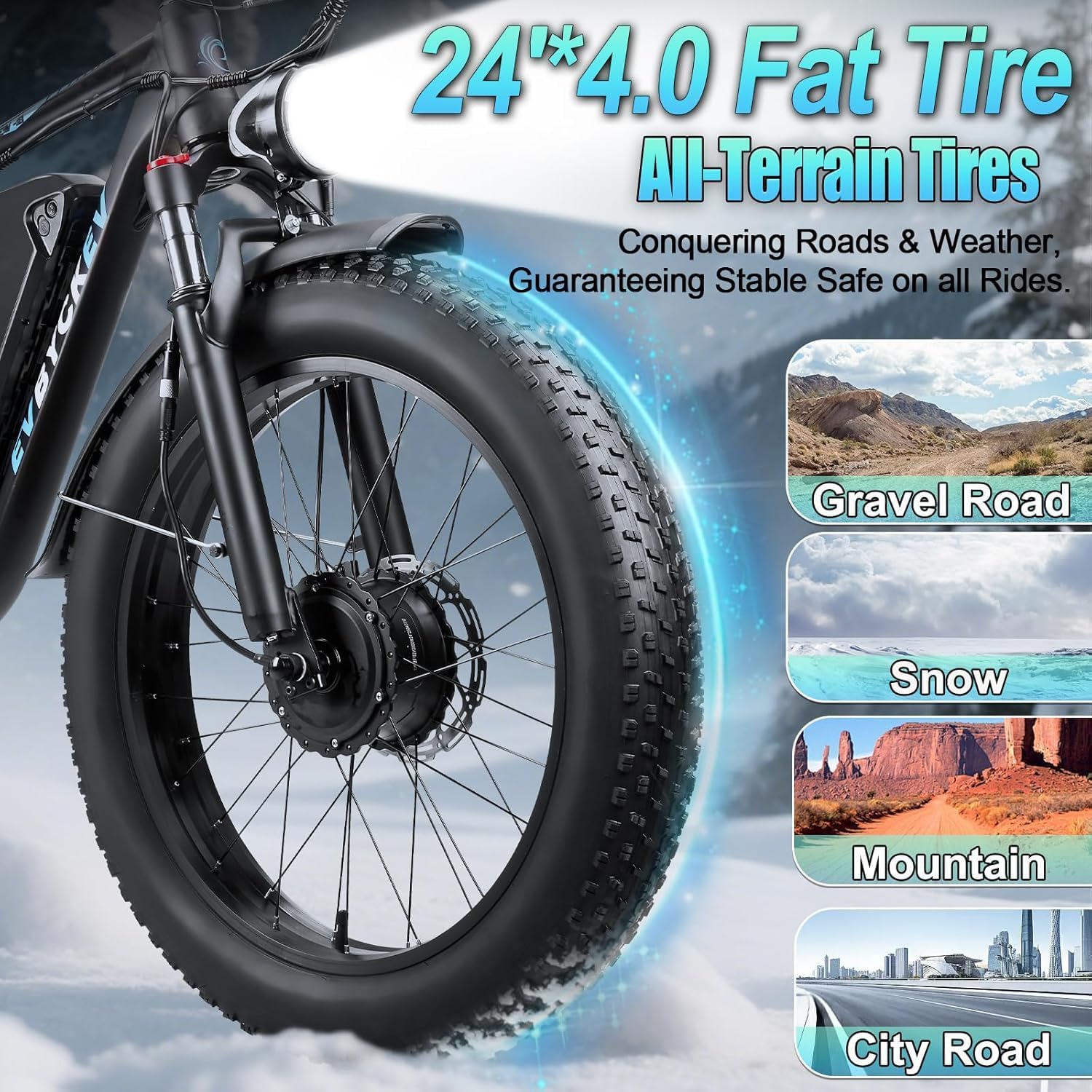 9000W Peak Dual Motor Ebike for Adults 47 MPH Fast ElectricBike, 58V Max Output 1972 Wh Up to 105 Miles Ebikes,24' Fat TireE-Bike,Full Suspension Electric Bicycle for Mountain Commuter