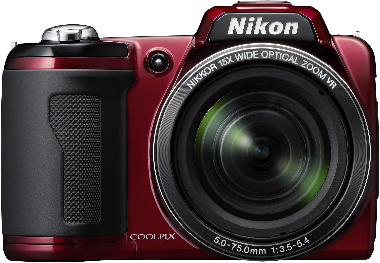 Nikon Coolpix L110 12.1MP Digital Camera with 15x Optical Vibration Reduction (VR) Zoom and 3.0-Inch LCD (Red)