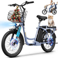 Caroma Peak 1200W/800W/500W/ Electric Scooter with Seat, 20' Off-Road Tires, 15/25/30Miles Range, 20MPH Top Speed, Adjustable Electric Scooter for Adults with Basket, Adults Ebike for Commuting