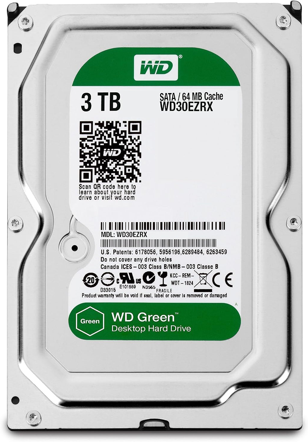 Western Digital Caviar Green 3 TB SATA III 64 MB Cache Bare/OEM Desktop Hard Drive - WD30EZRX (Renewed)