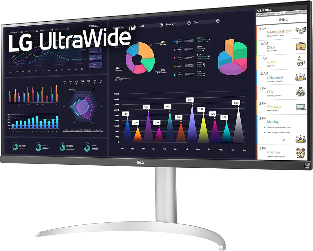 LG 34WQ650-W 34 Inch 21:9 UltraWide Full HD (2560 x 1080) IPS Monitor, with RGB 99% Color Gamut, VESA DisplayHDR 400, USB Type-C, AMD FreeSync, Built in Speakers, Tilt/Height Adjustable Stand