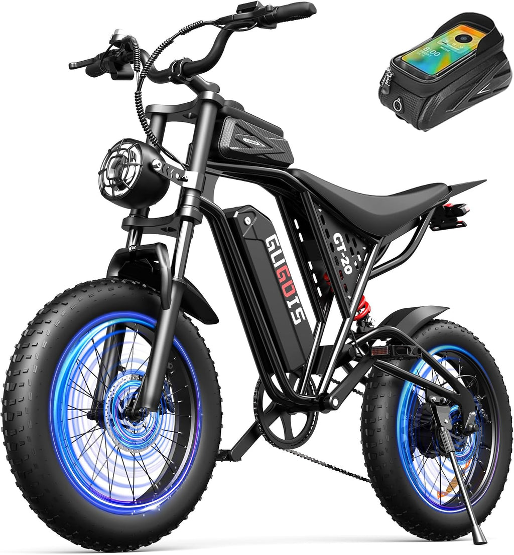 Electric Bike for Adults,1000/1500W, 30/35MPH, 48V 15.6/20AH Battery, Max 30-60 Miles Electric Dirt Bike, 20' Fat Tire Ebikes, UL2849&GCC Certified Electric Motorcycle for Mountains, Snow, Sand, Road