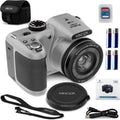 Minolta ProShot 20MP Camera – 26x Optical Zoom Lens, 1080p HD Video, WiFi, 3-inch LCD Screen, Image Stabilization, Face Detection, Scene Modes, Compact Point & Shoot, 32GB Card (Silver)