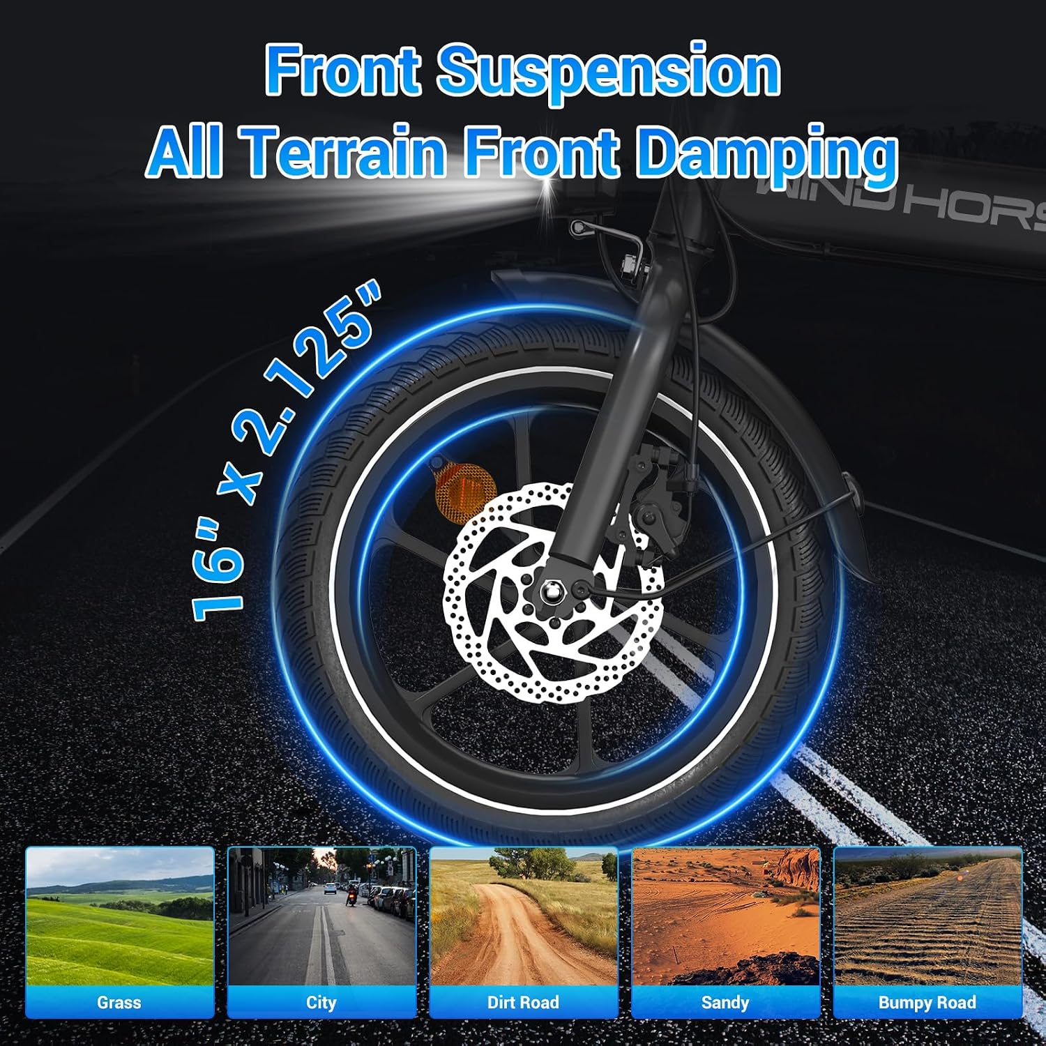 SEHOMY 2-Seat Electric Bike for Adults 630W Peak Motor, 25MPH Folding Ebike, 16' Adults Electric Bicycles with 30° Uphill, 288WH Removable Battery, 35 Miles Long Range, Commuter E Bikes Teens 14+