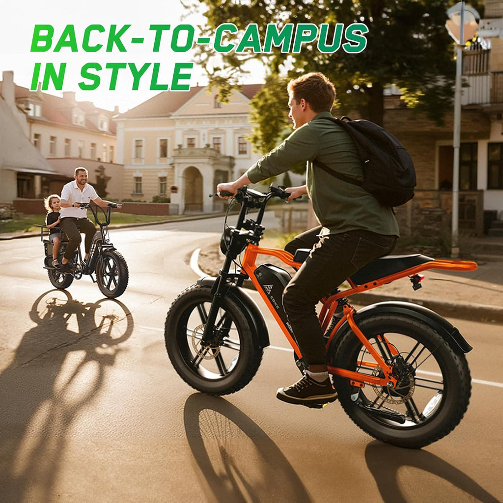 TST Electric Bike for Adults, 1500W Peak Motor 60/100 Miles Fat Tire Ebike with 48V 15Ah/25Ah Removable Battery 20' Fat Tire Electric Dirt Bike Full Suspension and 7-Speed