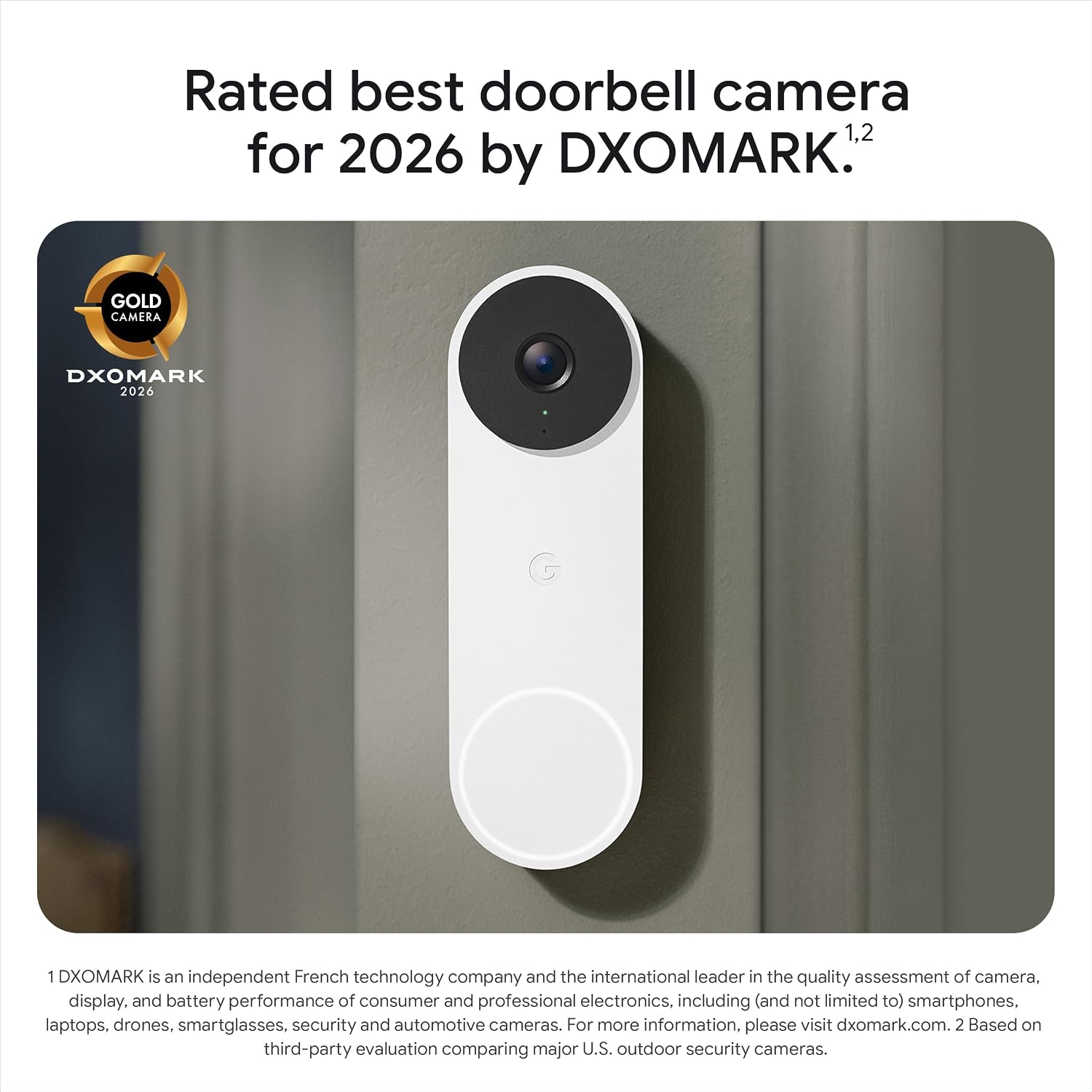 Google Nest Doorbell (Wired, 3rd Gen) - 2K Video and Gemini, Live View, Night Vision, 2-Way Audio - Works with Google Home - 2025 Model - Hazel