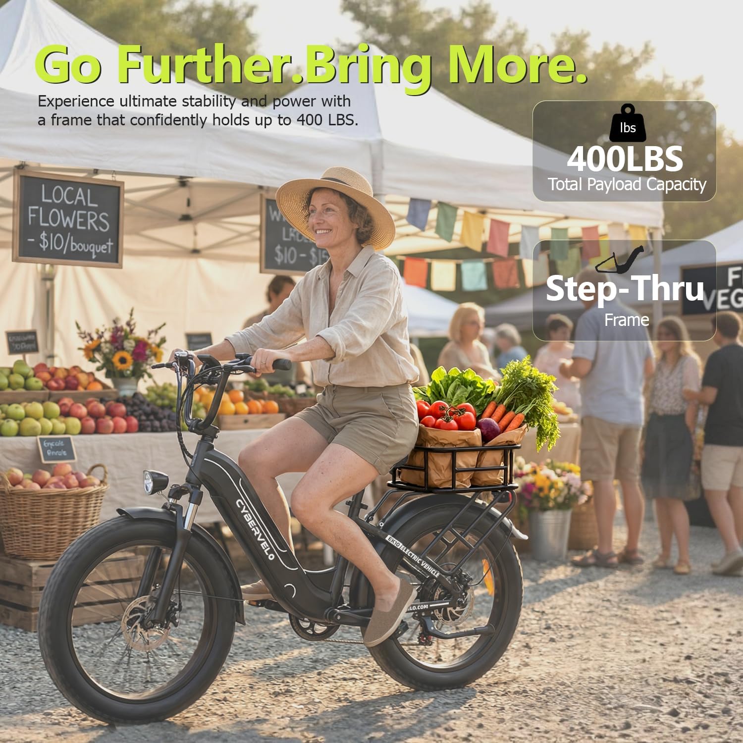 Cybervelo 750W Peak Electric Bike for Adults,up 80 Miles Removable Battery Ebike, 26' Electric E Bike with 7-Speed,Adult Electric Bicycles for Commute Beach Snow Womens/Man All Terrain