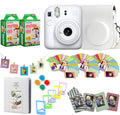 Fujifilm Instax Mini 12 Instant Camera + Pro Design Accessory Bundle with Protective Case, Magnetic Frames, Album, Frames Design Kit (40 Sheets) (Clay White)
