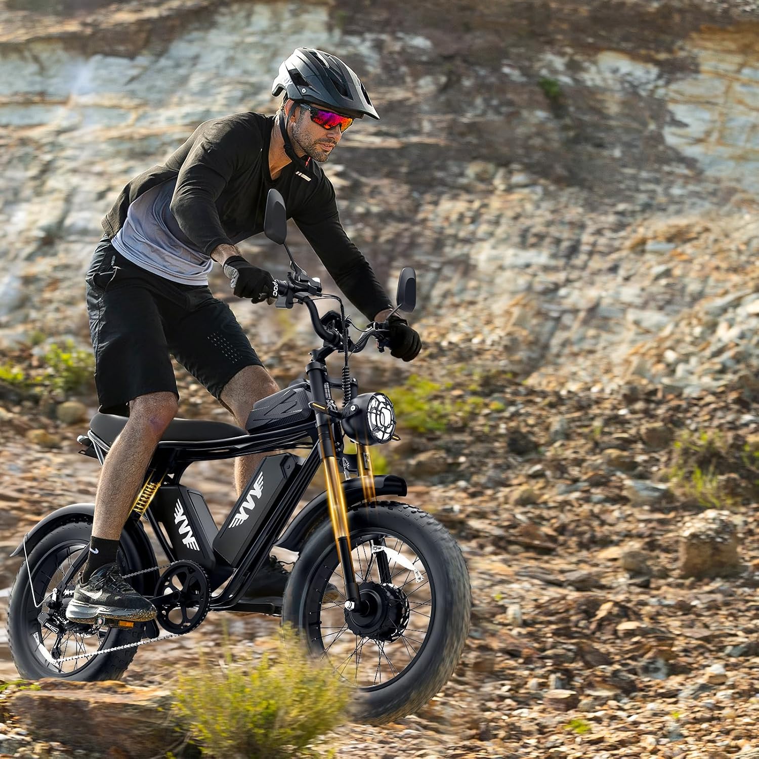 YVY Electric Bike for Adults: 1000W-3000W High Power Dual Motor for Powerful Hill Climbing, UL2849 Certified 20' Fat Tires All-Terrain eBike, Multiple Battery & Long Range Options