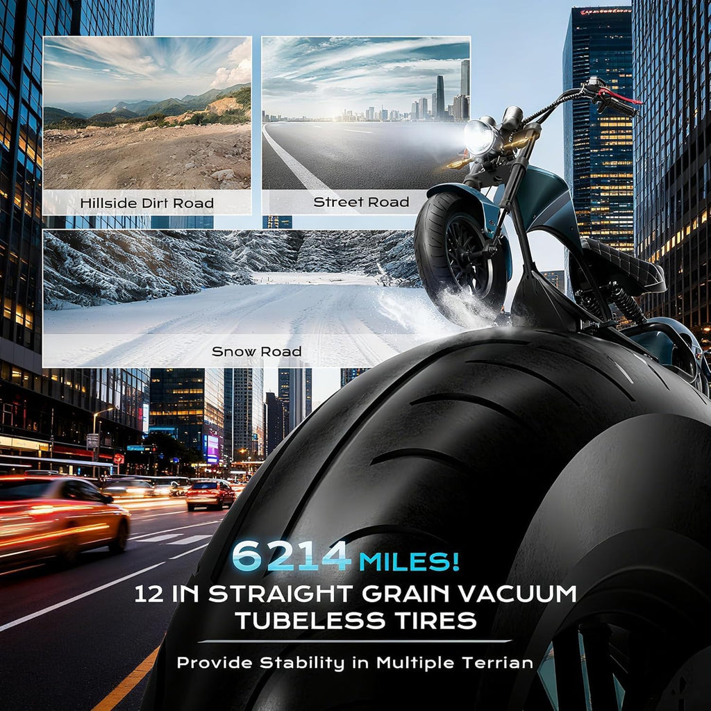 eAhora M1P Electric Motorcycle for Adults, 2000W Motor 37mph, 40+ Miles Range with 60V 30Ah Battery, Full Suspension, Hydraulic Brakes,Street Legal Electric Motorcycle for Commuting