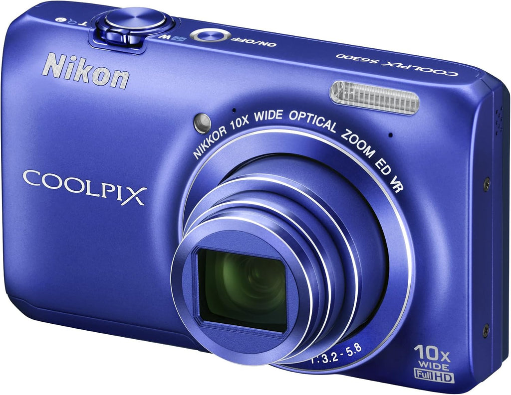 Nikon COOLPIX S6300 16 MP Digital Camera with 10x Zoom NIKKOR Glass Lens and Full HD 1080p Video (Blue)