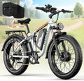 6000W Max Speed 45MPH Dual Motor Electric Bike for Adults,60V 1200Wh Removable Battery with 24' Fat Tire Up to 100 Miles Range with Full Suspension All Terrain Ebike for Men Women PU364