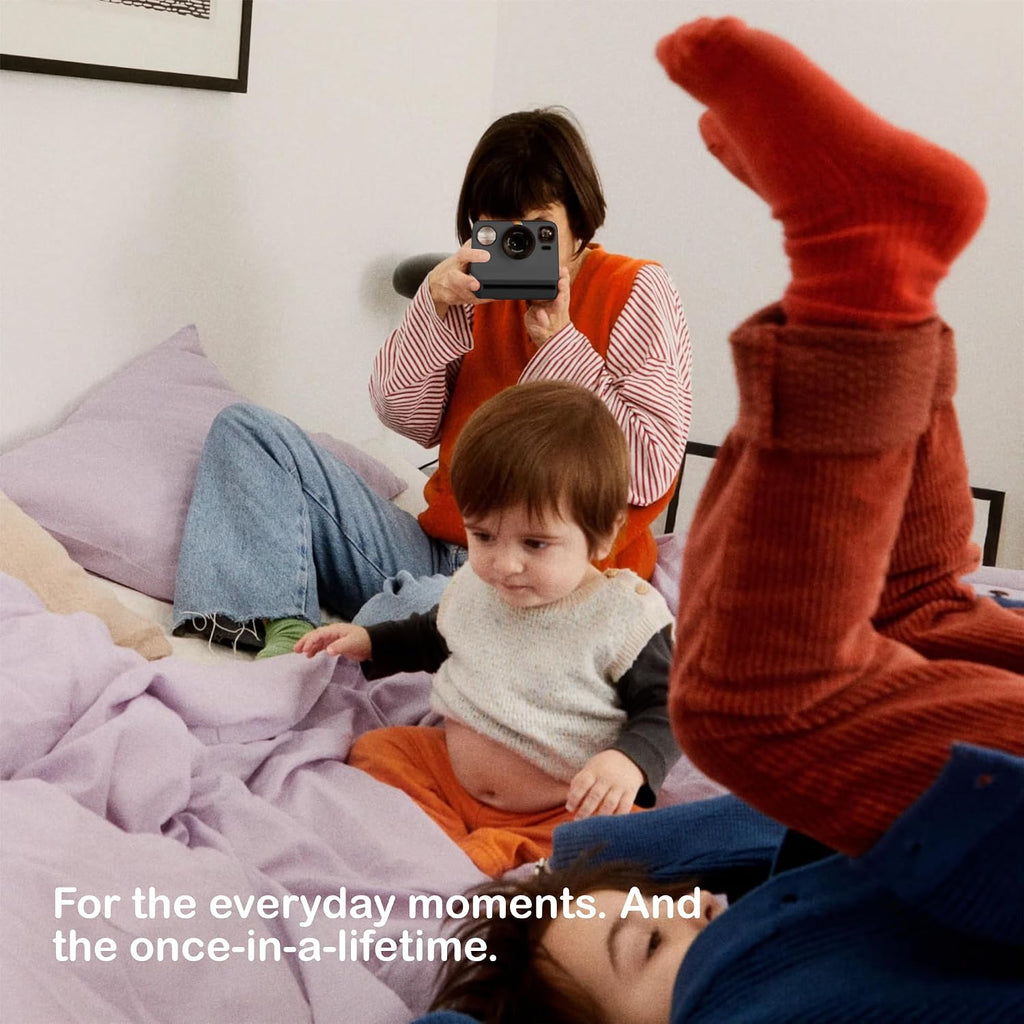 Polaroid Now 3rd Generation i-Type Instant Camera + 8 i-Type Color Film Bundle, Black, Polaroid Camera Bundle with a Lumintrail Lens Cleaning Cloth