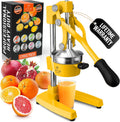 Zulay Kitchen Cast Iron Juicer - Heavy Duty Manual Juicer with Detachable Strainers for Easy Cleaning, Orange Juice Press for Citrus Fruits, Perfect for Bartenders, Juice Lovers & Health Enthusiasts