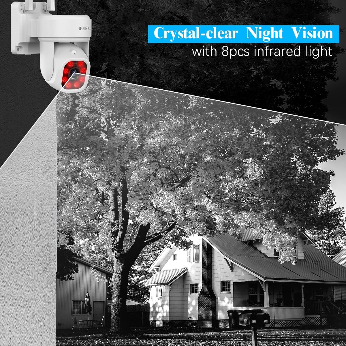 (2026 Update) 5MP PT Wireless Security Camera System with AI Human Tracking, Dual-Band 2.4G&5G WiFi, 130° Wide Angle, 2-Way Audio, No Monthly Fee, Outdoor Home Security Kit