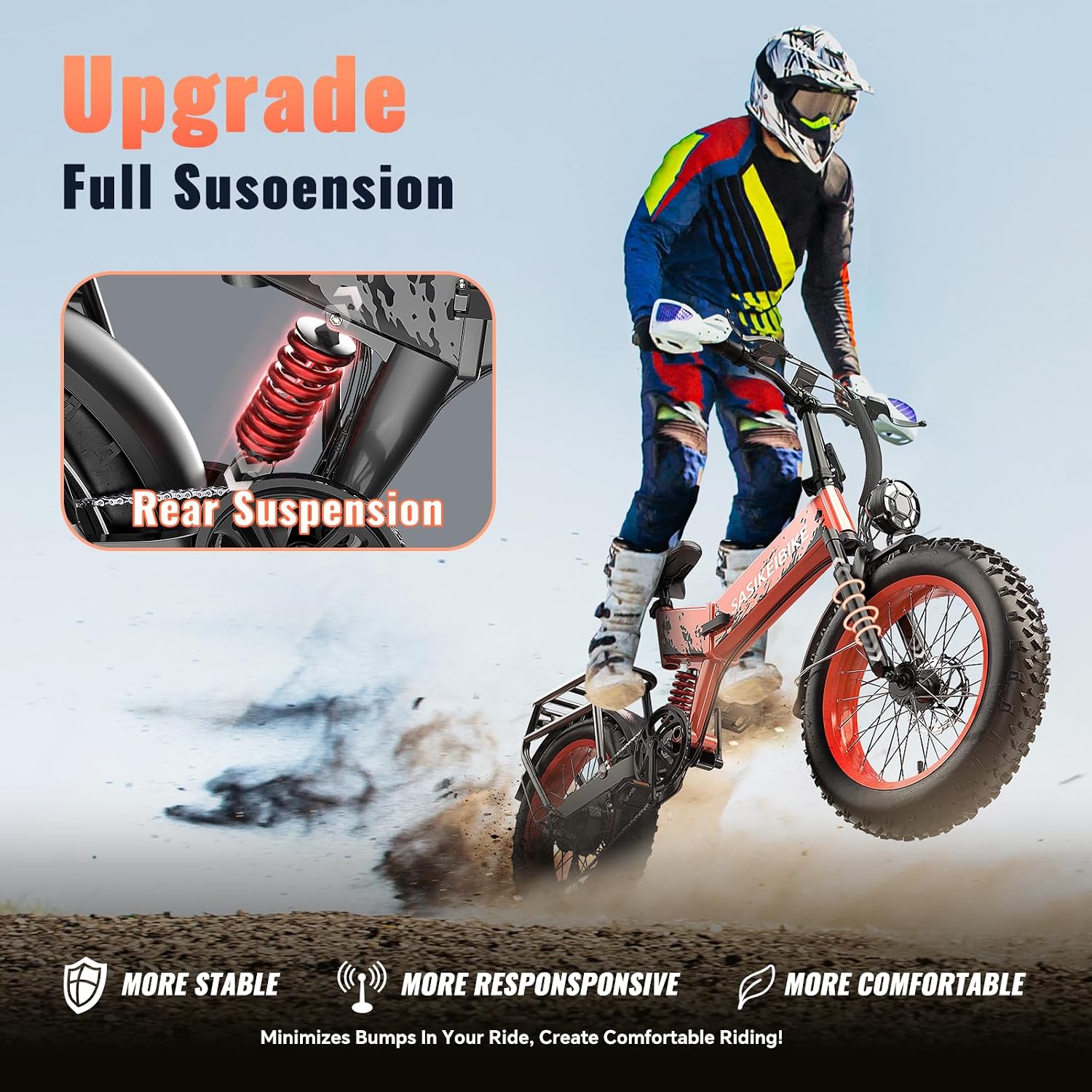 vefreedom 1500W Folding Electric Bike for Adults, 52V 20AH Large Removable Battery E Bike,70 Miles Max Range, 20' x4.0 Fat Tire Ebike, Dual Suspension Commute Electric Mountain Bicycle