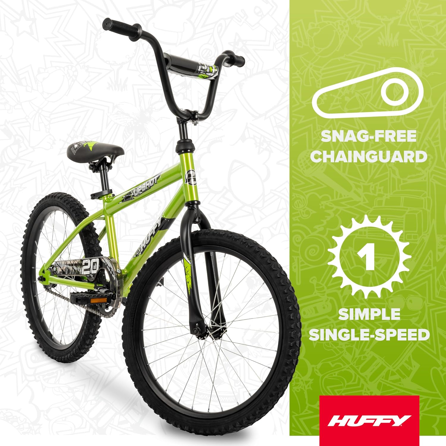 Huffy Upshot 12/16/20 Inch Boy's Bike for Kids, Multiple Color Options Available, Removable Training Wheels, BMX Design, Designed for Growth, Durable Construction, EZ Build Assembly